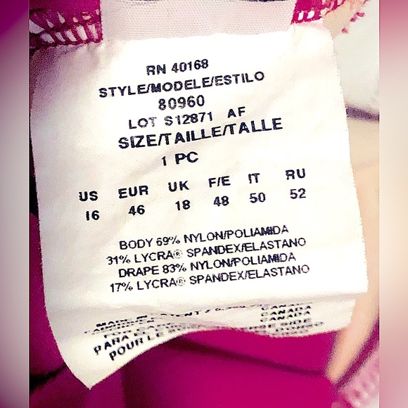 Miraclesuit Swimsuit in a Ruched Magenta size US 16 LIKE NEW condition - Picture 7 of 11